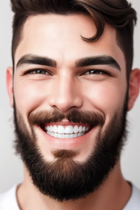 smile with tooth and beard