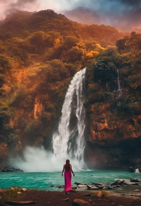 imagine para mim uma india pelada gostosa, com uma flecha, um fundo com cachoeira, se masturbando e tendo prazer