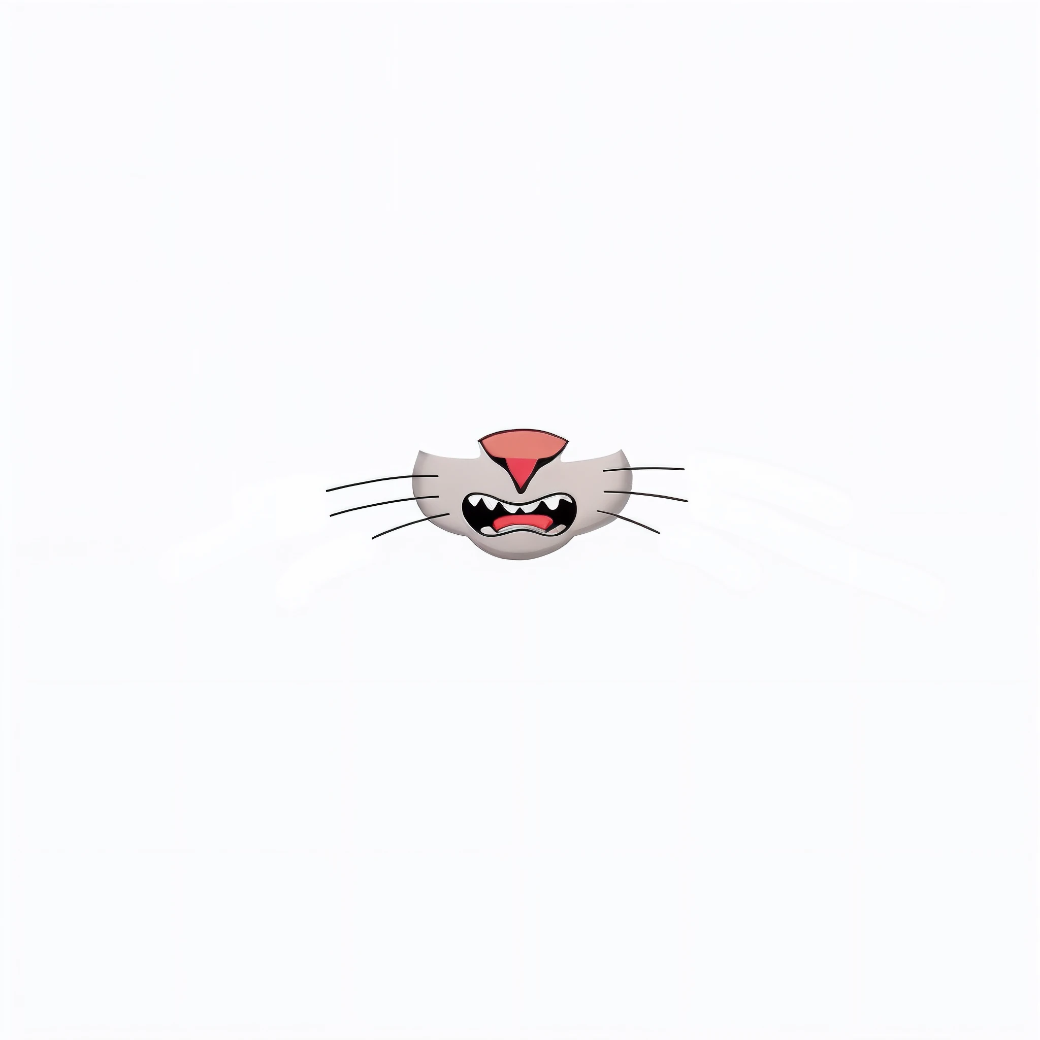 Theres a cat face with a big smile, gato zangado, Um gato, !!!! Gato!!!!, logotipo do tema do gato, !!! Gato!!!, an angry expression, illustration of a cat, gato anime, Bigodes HQ, olhar irritado, Garfield Cara de Gato, um zangado, cat head, bigodes curtos...