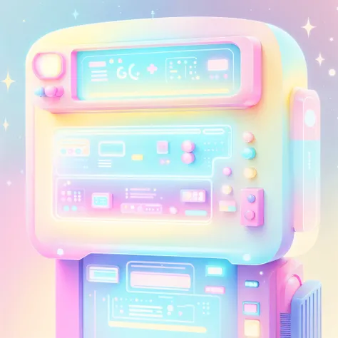 Kawaii Tech,pastel color, kawaii,  Cute colors ,scifi,  
Food Trucks, signboard