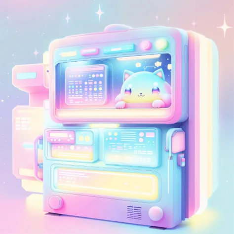 Kawaii Tech,pastel color, kawaii,  Cute colors ,scifi,  
Food Trucks, signboard