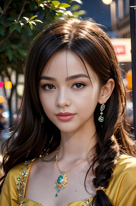 asian woman araffe with long hair in a yellow dress, hermosa mujer surcoreana, dilraba dilmurat, joven y adorable rostro coreano...