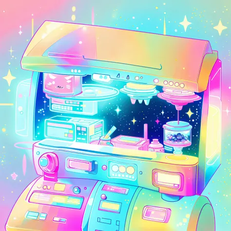 Kawaii Tech,pastel color, kawaii,  Cute colors ,scifi,  
Food Trucks, signboard