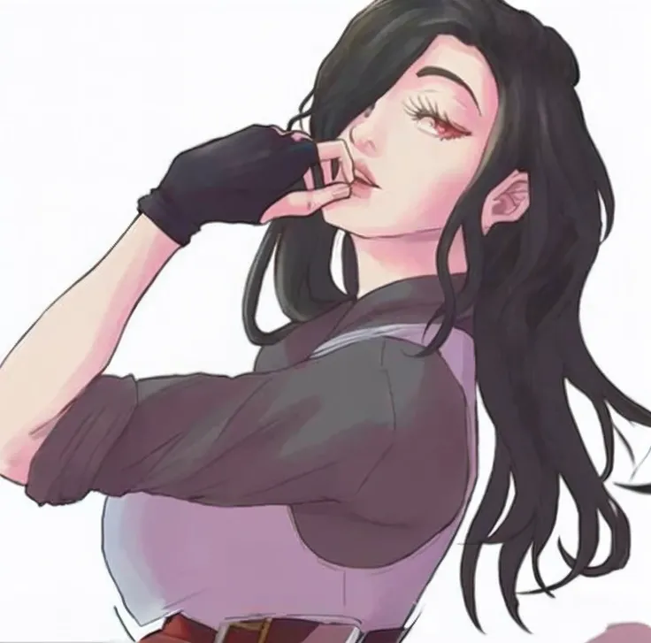 Menina anime com cabelo preto longo e uma camisa roxa, personagem estilo anime, Retrato de Tifa Lockhart, Retrato de Tifa Lockhart, em estilo anime, fanart de alta qualidade, Tifa Lockhart, tifa lockheart, Ilya Kuvshinov com cabelo longo, em estilo anime, ...