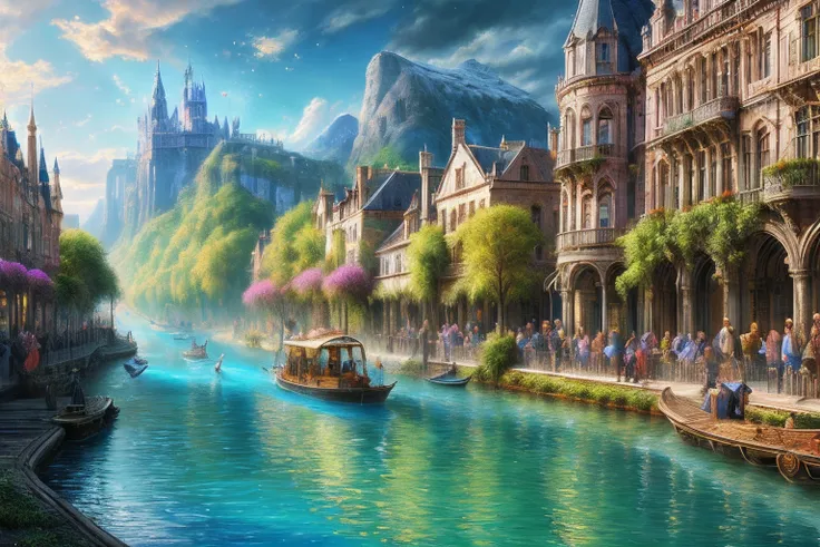 scenecy，Eau，Busy（Very detailed CG unity 8k wallpaper），most beautiful artwork in the world，Professional majestic oil painting，iintricate，high detal，sharp fokus，dramatics，Realistic painting art