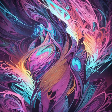 (masterpiece, top quality, best quality, official art, beautiful and aesthetic:1.2), (1girl:1.3), extremely detailed,(fractal art:1.2),colorful,highest detailed,( zentangle neon:1.2), (dynamic pose), (abstract background neon:1.5), (treditional dress:1.2),...