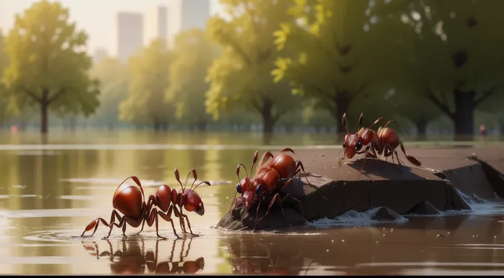 The ants(only ants) were safe from the floodwaters, and they were immensely grateful.