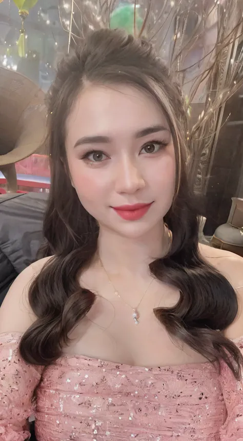 a close up of a woman with long hair wearing a pink dress, 2 8 years old, 2 9 years old, 2 7 years old, 2 3 years old, 3 2 years old, 2 2 years old, 1 8 yo, 3 0 years old woman, 30 years old woman, 38 years old, 3 6 years old, 21 years old