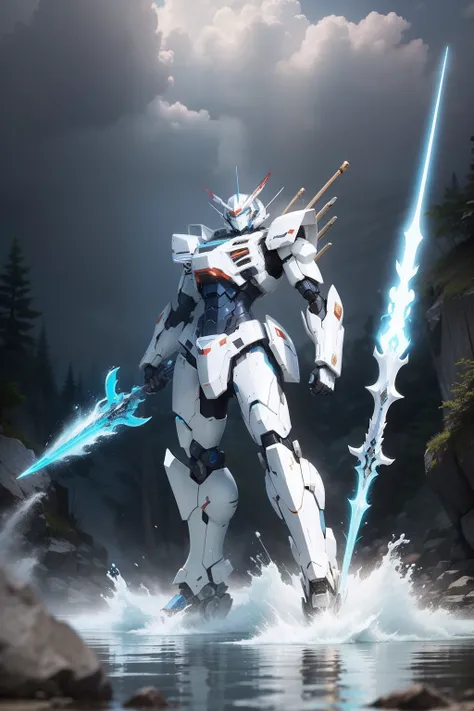 Mecha Blue Lake Water White Spear