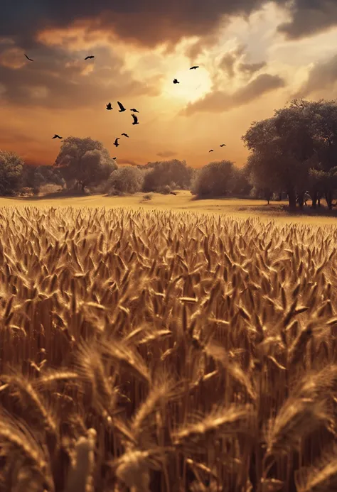 Make the Wheatfield with Crows picture realistically