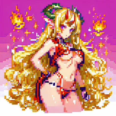 (masutepiece, of the highest quality, Best Quality, Official art, Beautiful and aesthetic:1.2), ighly detailed, 2 Sexy Devils, 1 girl, Large breasts, , (very long horns:1.6), flames all around, glowing body, Sexy,  Colorful, cold light,boobs loli、demon gir...