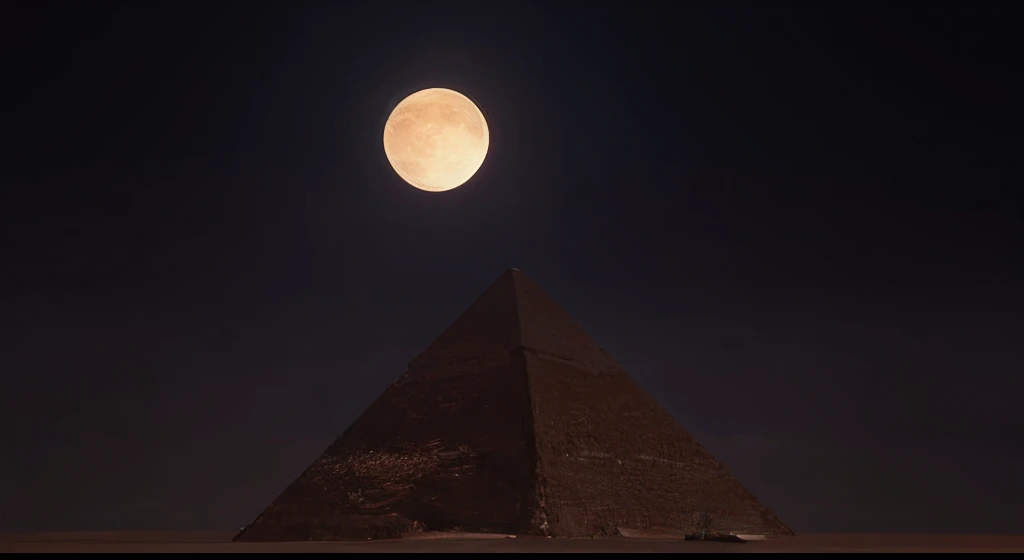 desert, pyramid, cyberpunk, futuristic world, pink moon, two moons,glddrp, scenery shot:1.2,