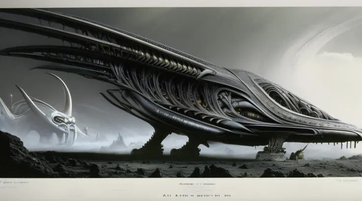 H.R. Giger concept-art for Alien, various illustrations