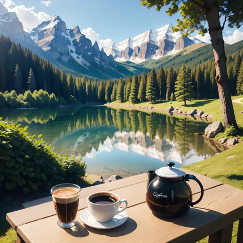 Coffee and Nature: Photograph your coffee cup in a natural setting, like a garden or by a lake, to capture the beauty of the outdoors.