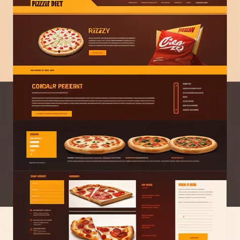 beautiful website for pizza delivery resturant, ui, ux, ui/ux, red, yellow, brown, gradient, pizza, 1980px, desktop–v4–stylized 900 –test –creative