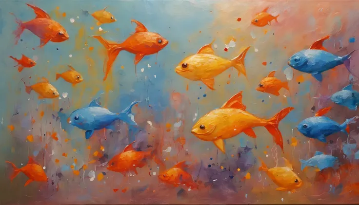 Masterpiece, High quality, Goldfish are always in the clouds, Goldfish float around a lot of cute stars, Anthropomorphic goldfish, Disney style, Cinematic lighting effects, Cinematic picture quality, Super detail, Rich colors