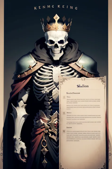 Skeleton king with detailed information items and skill images displayed on slides.