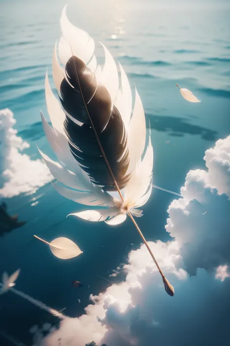 A floating feather