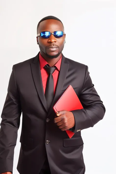 Futuristic sunglasses, African man, age 35