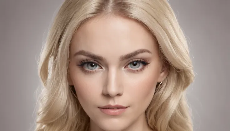 Hyper realistic portrait super detailed sexy princess face bright eyes face portrait mature woman blond hair jewelry