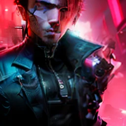 Change background cyberpunk handsome boy realistic photo