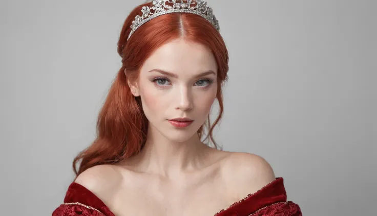 A Princess with red head and dress like a princess and really nice face