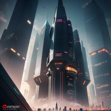 cyberpunked　epcot　Huge skyscrapers　ＳＦart by　futuristic cities　top-quality　​masterpiece　超A high resolution　dream　Megacities