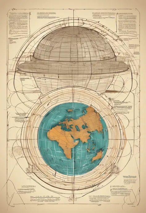 Planeta Terra ((there are grids around the planet))