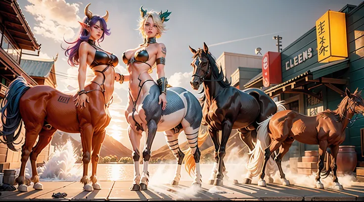 In the beautiful illustration of this super-grand scene，The ultra-long-range lens is shown（Over eight unique centaur characters：9.9），They all have their own characteristics，Vivid and interesting。Radiant angelic centaurs from the heavenly realm，To the helli...