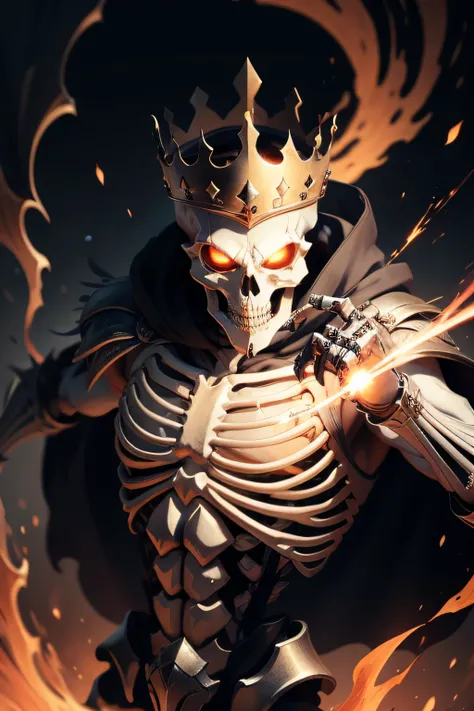 skeleton king, detailed info items, skill images showcasing dynamic effects.