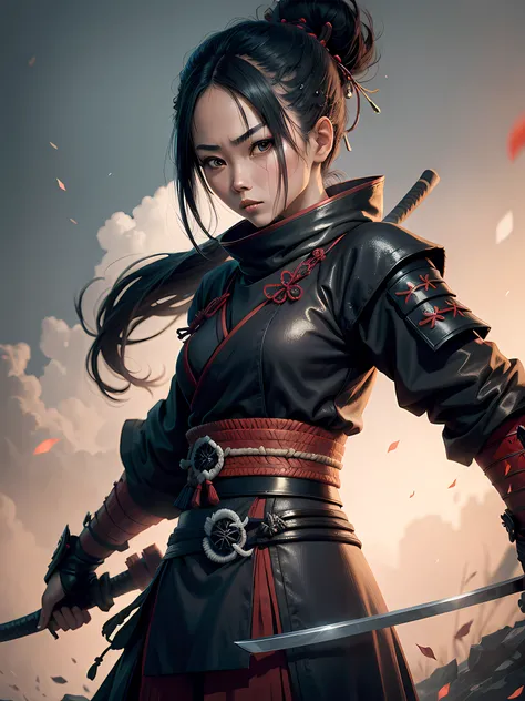 samurai assassin girl without background