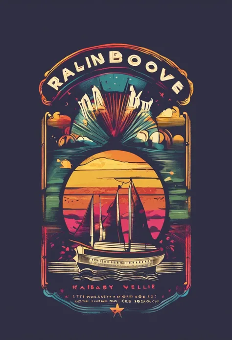 Vintage style logo: rainbowing