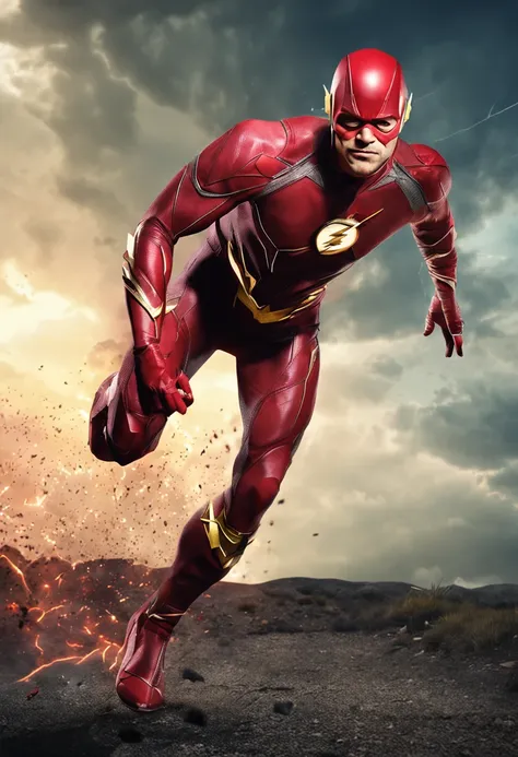 Make a super realistic flash costume in white color