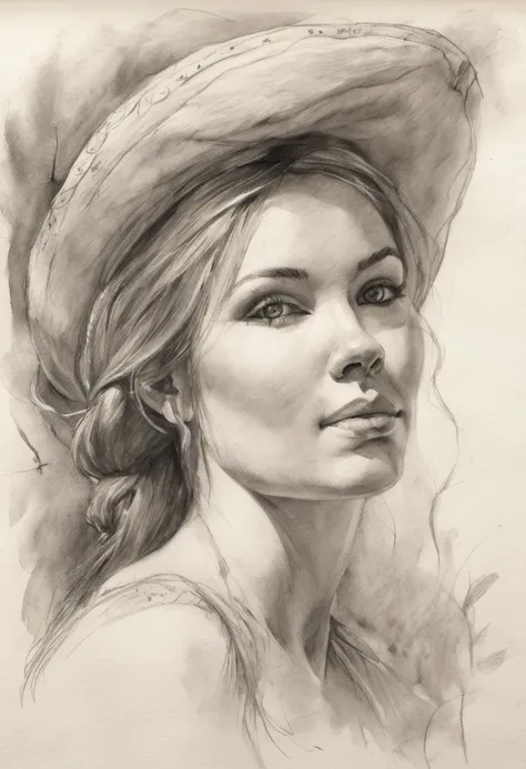 a pencil sketch of a woman , a charcoal drawing by William Twigg-Smith, CGSetnation, arte figurativa, charcoal drawing, Pencil sketch, dynamic pose