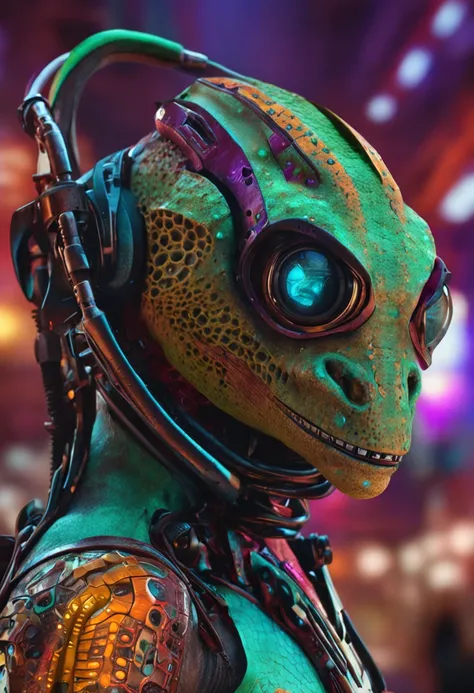 Amazing portrait photo of lizard robot