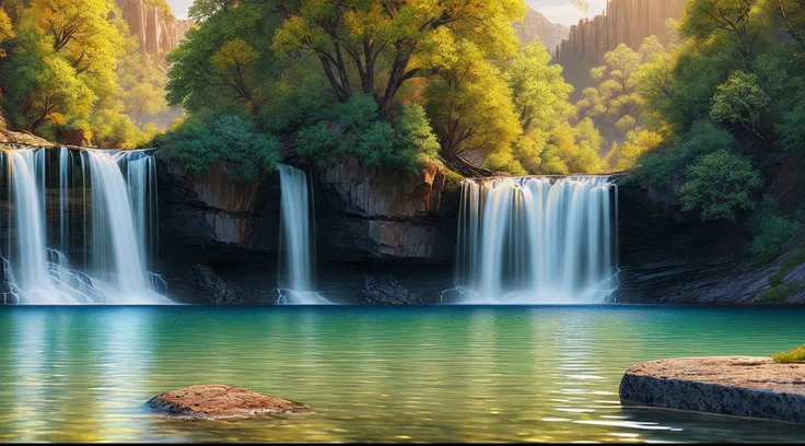 landscape, water (extremely detailed CG unity 8k wallpaper), the most beautiful artwork in the world, professional majestic oil painting, intricate, high detail, sharp focus, dramatic, photorealistic painting