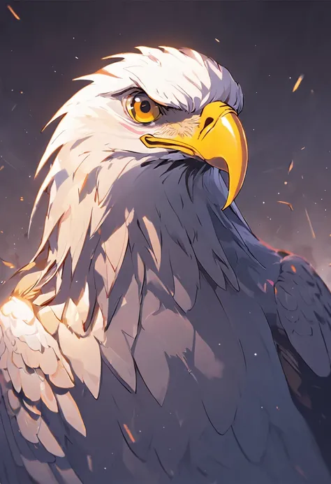 There is a picture of a bird of prey with a yellow beak, Eagle head, head of an eagle, with an eagle emblem, second eagle head, The beak of an eagle, highly detailed vector art, Eagle beak, eagle logo, eagle, white eagle icon, low polygons illustration, Ve...