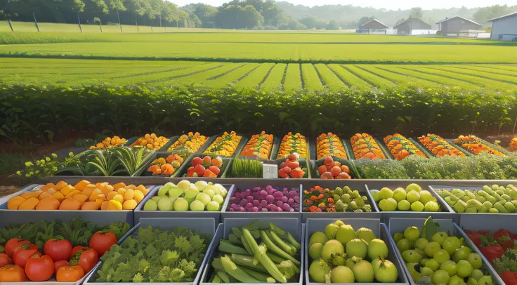 Fresh colorful vegetables harvested on the plantation