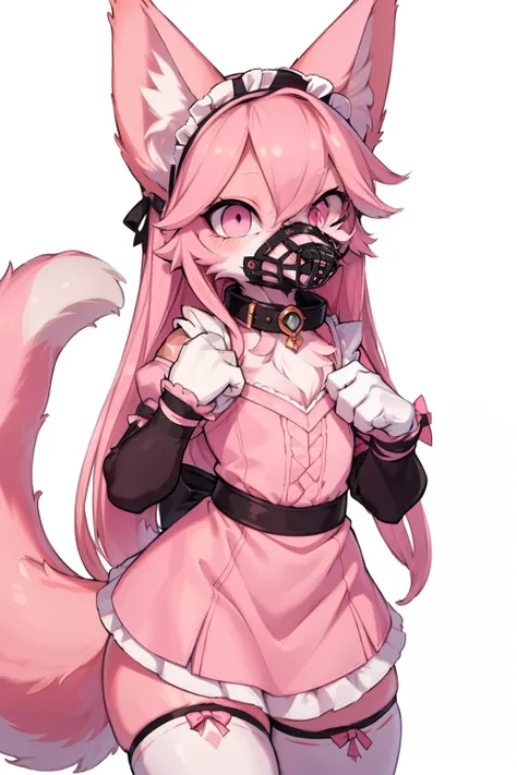 master piece, perfect, highly detailed, (little hibryd anthro cat femboy), fluffy pink fur, ((pink eyes)), ((1))fluffy cat tail,...