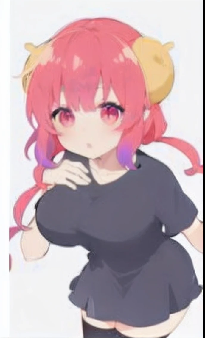 Chica anime con cabello rosa y ojos rosados en un vestido negro, Anime Moe Artstyle, Chica de anime llamada Lucy, Una chica de anime, Shirabii, Mejor chica del anime, Mika Kurai Demonio, small curvy loli, Gapmoe Yandere, Joven chica anime, Anime visual de ...