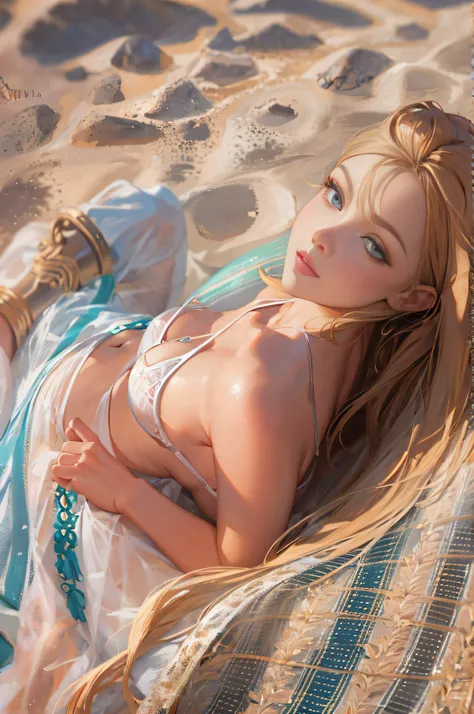 blond woman laying on a beach towel in a bikini top, extremely detailed artgerm, artwork in the style of guweiz, ig model | artgerm, artgerm on artstation pixiv, ! dream artgerm, artgerm. anime illustration, guweiz on artstation pixiv, wlop | artgerm