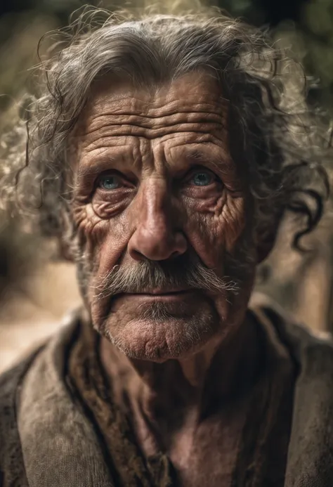 Detailed and authentic 60-year-old medieval man , True 8K quality, textured skin pores, wrinkled skin; (Rousseur: 0,2), brown hair, Detailed blue eyes Chapped lips, View Behind Closed Doors Cinematic Photography (Realstic, Realstic: 1.33) , Soft natural li...