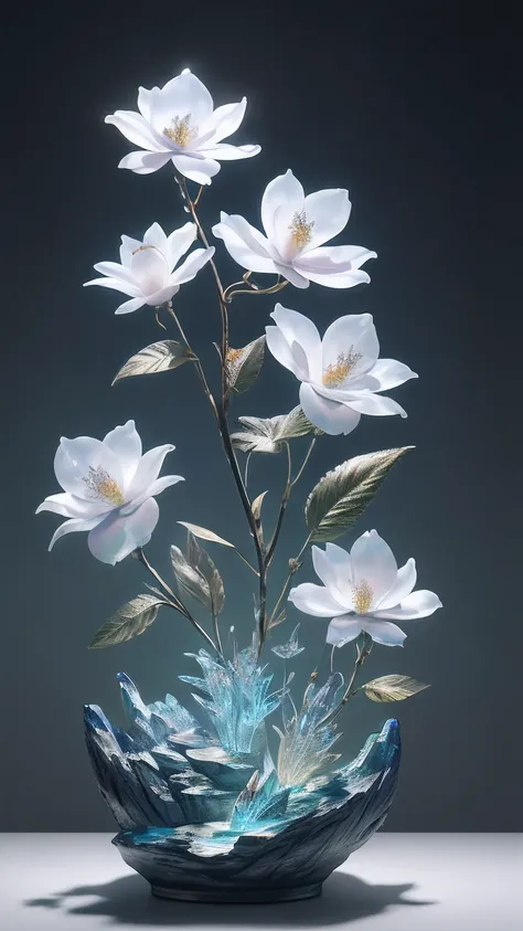 best quality, realistic, photorealistic,  ultra detailed, "Mountain of Flower and Fruit+Fairy+Chinese Architecture" highly detailed carving on "southern ice" porcelain,Ultra wide angle,Accent Lighting,Volumetric Lighting,backlighting, (detailed light),((an...