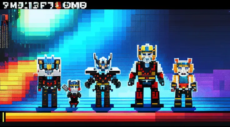 pixel game，character  design，Transformers robots， Pixel art #pixelart，super-fine