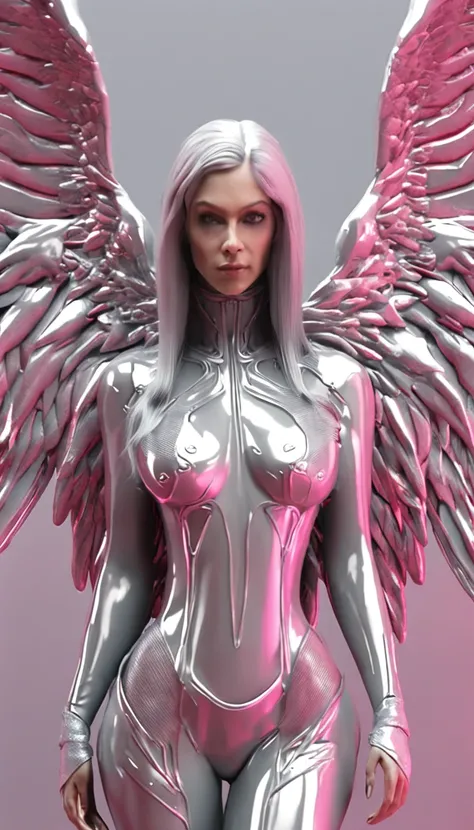 Close-up of angel statue with wings, angel of death, angel of death, unreal engine rendered + A goddess, villainess has black angel wings, the angel of death with a halo, angel in plastic armor, Flowing white robe, portrait of the angel of death, angel kni...