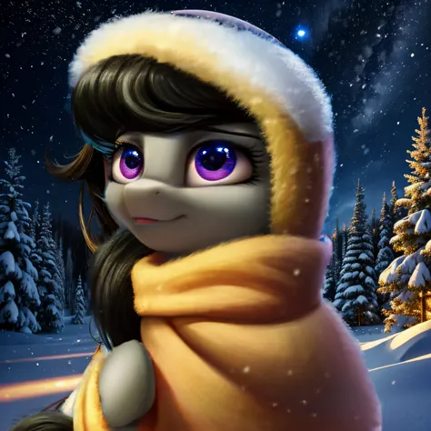 (masterpiece, best quality:1.2), (highres), high-definition quality, (detailed background), (winter), snow, (night sky)