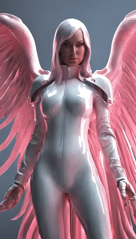 Close-up of angel statue with wings, angel of death, angel of death, unreal engine rendered + A goddess, villainess has black angel wings, the angel of death with a halo, angel in plastic armor, Flowing white robe, portrait of the angel of death, angel kni...