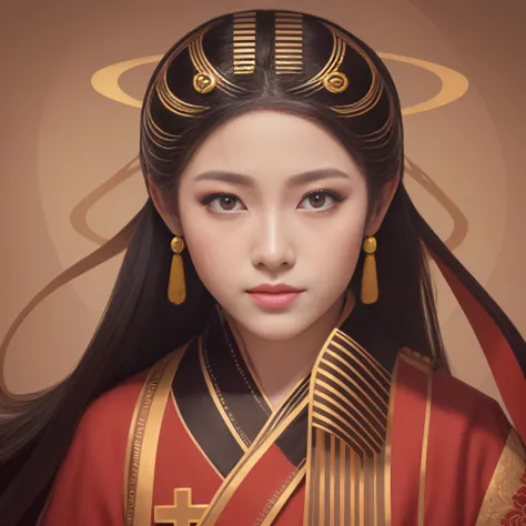 Arafed image of a woman with a cross and a halo, Princesa chinesa antiga, Deusa chinesa antiga, palace ， Uma menina em Hanfu, arte no estilo de z.em. Gu, Retrato de Onmyoji, Deusa japonesa, Princess of the Ancient Asian Dynasty, Retrato de Mulan, in illust...