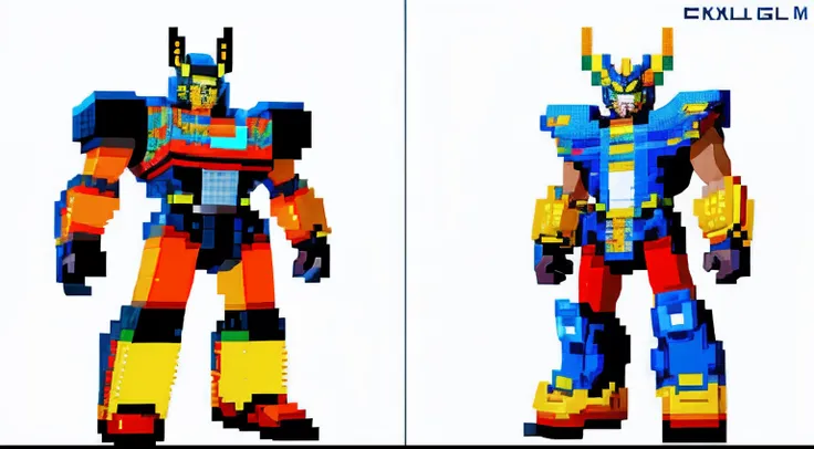 pixel game，character  design，Transformers robots， Pixel art #pixelart，super-fine