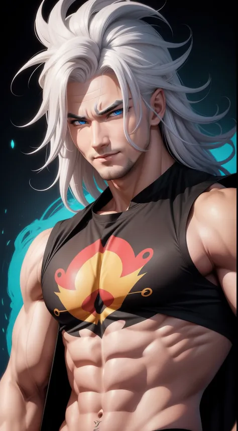 "Cheerful Madara is a real masterpiece with masculine beauty, perfect anatomy. Olpntng style, colorful rainbow, t-shirt design, clean design, epic Instagram, artstation, full paint streaks color, wlop, contour. When looking at his beautiful eyes, you can c...